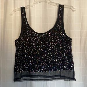 H&M sparkly crop blouse